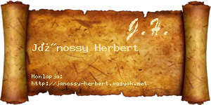 Jánossy Herbert névjegykártya